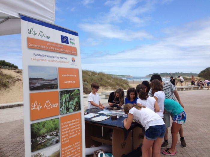 Un centenar de niños y niñas conocen el LIFE Miera en la Playa de Somo