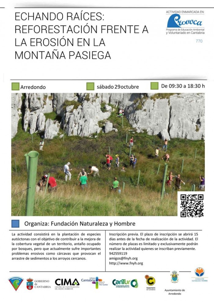 Ayuda a reforestar la Montaña Pasiega con el PROVOCA Cartel del PROVOCA en la Montaña Pasiega.