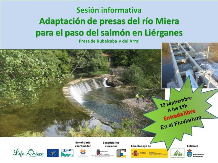 Jornada informativa 19/09/2017: Adaptación de presas en río Miera Jornada Informativa adaptación de presas del río Miera para el paso del salmón en Liérganes