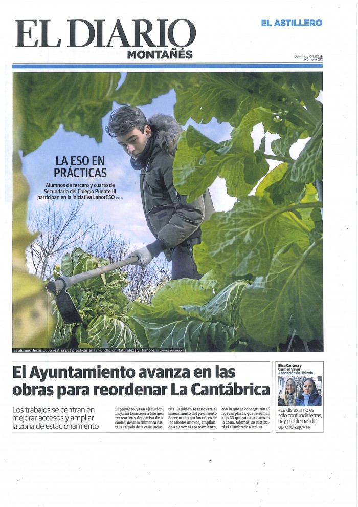 Hacemos Labor ESO, para ayudar en la formación práctica de estudiantes de Secundaria El estudiante Jesús Cobo del colegio Puente de El Astillero realizando sus prácticas Labor ESO en la Casa Naturaleza de los Humedales del Anillo Verde, marisma de Alday en Camargo.