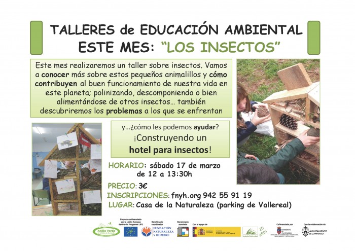 BICHOS A TU ALREDEDOR, Taller de insectos en Casa Naturaleza Humedales del Anillo Verde, marisma de Alday Taller de Educación Ambiental: Los insectos, bichos a tu alrededor. Casa Naturaleza Humedales del Anillo Verde, marisma de Alday el 17 marzo 2018