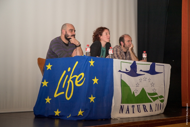 Los productores Alba Azaola y Daniel Carrasco y el coordinador del LIFE Anillo Verde Antonio Urchaga