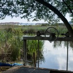 Trabajos de desagüe de la Laguna Dulce de la Marisma de Alday para combatir la Ludwigia Peploides